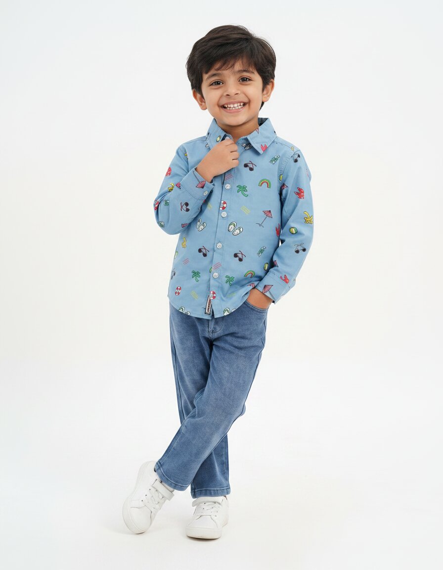 Boys Shirt with Jeans Combo (9W801)